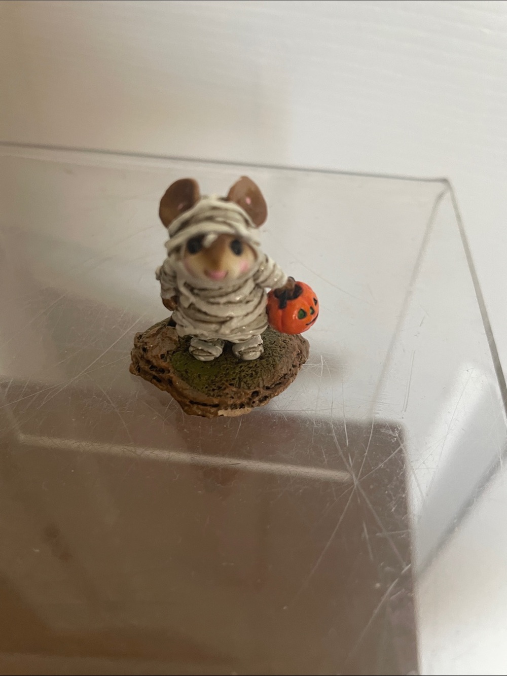 Wee Forest folk Mini Halloween Mouse Mummy Figurine -small flaw